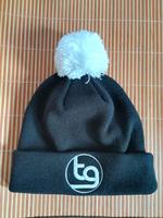 Chapeaux de ski d'hiver en acrylique de laine de haute qualité de logo personnalisé en gros, bonnet pompon teint en forme de crâne, bonnet tricoté en jacquard à pompons