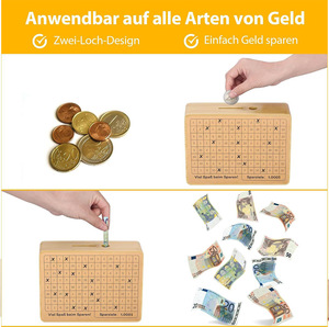 Tirelire personnalisée Tirelire d'<span class=keywords><strong>épargne</strong></span> en espèces pour adultes et enfants avec objectifs de défi, idée cadeau parfaite - Product Image 2