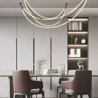 Lustre en aluminium 2023, décoration intérieure, nouveau style, lustre de plafond à led, intensité réglable, télécommande