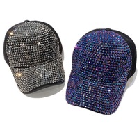 Casquette de baseball unisexe de luxe entièrement ornée de strass, casquette snapback en cristal scintillant, respirante, imperméable, 7 panneaux, tendance, pour soirée, effet glacé