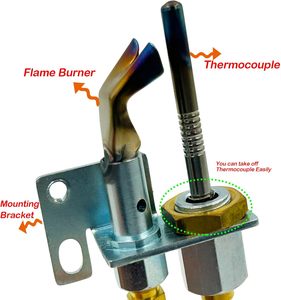 Assemblage de brûleur pilote au gaz naturel Matériau en PVC Résistant à la chaleur Étanche Remplacer pour cheminée d'intérieur Real <span class=keywords><strong>Fyre</strong></span> - Product Image 5