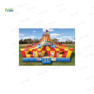 Structure gonflable commerciale combinée avec toboggan et parcours d'obstacles en bâche PVC, pour 3 à 5 personnes, utilisation en extérieur pour parcs à thème - Product Image 6