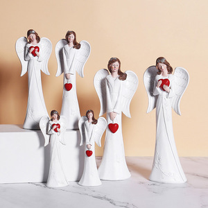 Nordic Love Angel Ornaments Angel Girl Resin Craft Fairy Figurines Wedding Gift Home Decoration