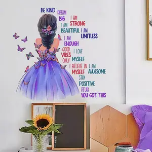 Wholesale Custom Wall Stickers PVC Dream Beauty Butterflies Living Room Wall Decorative Sticker for Girls Bedroom