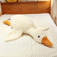 Grande peluche canard blanc super douce avec rembourrage en coton PP, couverture lavable, oreiller de sommeil pour garçons et filles, cadeau d'anniversaire