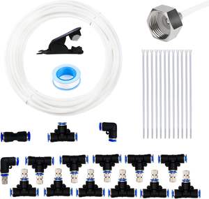 YUJIA SDC048 système de refroidissement par brumisation 15M buses de brouillard en acier inoxydable 1/4 "vitesse du ventilateur Variable à faible bruit 50ft <span class=keywords><strong>tuyau</strong></span> extérieur - Product Image 2