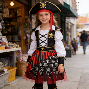 Disfraz <span class=keywords><strong>de</strong></span> Carnaval <span class=keywords><strong>de</strong></span> Halloween para Niños, Disfraz <span class=keywords><strong>de</strong></span> Capitán Pirata con Sombrero <span class=keywords><strong>de</strong></span> Pirata para Niñas - Product Image 3