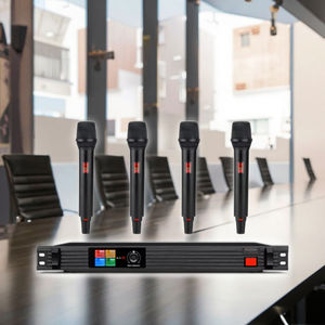 ไมโครโฟนไร้สาย UHF DPLL 4 ช่องสัญญาณ สำหรับการประชุม การร้องเพลง และการพูด - Product Image 4