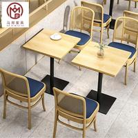 Bancs de stand de restauration rapide canapé carré café café bois restaurant commercial meubles table et chaise ensemble de sièges