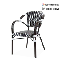 Chaise de bistrot français chaise de jardin en rotin extérieur meubles Paris cour café chaise de salle à manger en plein air