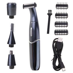 4in1 Rechargeable Stainless Steel Electric Trimmer for Face/<b>Bikini</b>/Body Waterproof USB Shaver Epilator Women <b>Men</b> Painless Facial - Product Image 1