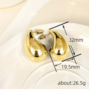 Orecchini a Goccia Metallici Grandi, Eleganti e Minimalisti, Gioielli Chic per Donne, per Uso Quotidiano, Feste, Accessorio Regalo - Product Image 4