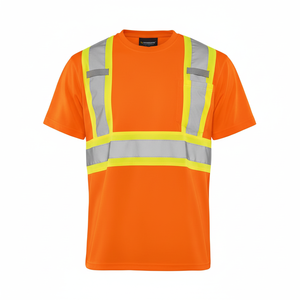 เสื้อยืดวิศวกรแขนสั้นสะท้อนแสงผ้าโพลีเอสเตอร์คุณภาพสูงเสื้อยืดเพื่อความปลอดภัยสำหรับงานก่อสร้าง - Product Image 1