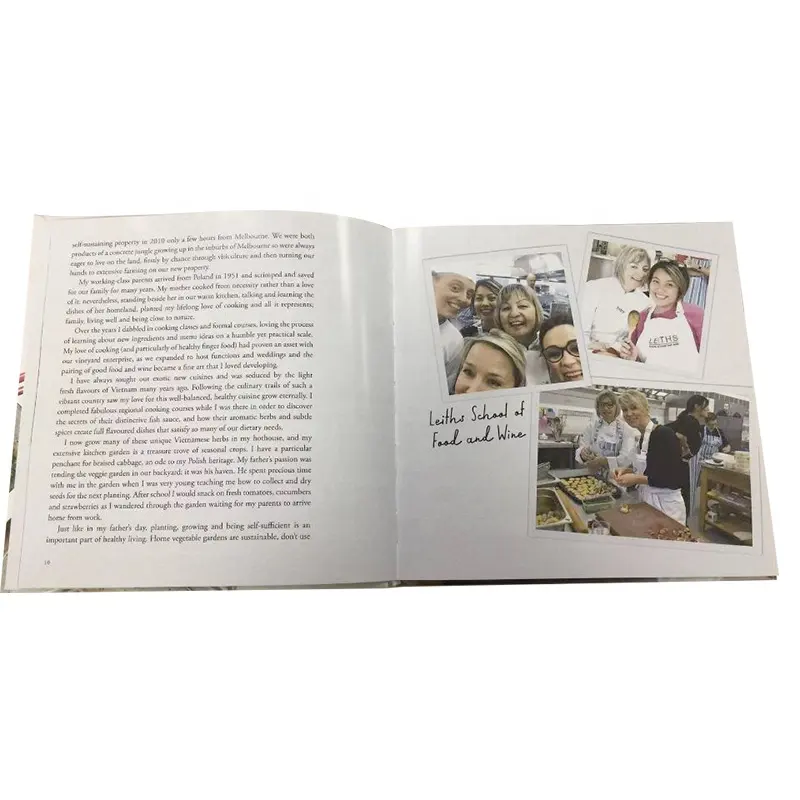 Materiali riciclati certificati ecologici libri personalizzati per tavolino da caffè stampa con copertina a colori stampa per libri di cucina