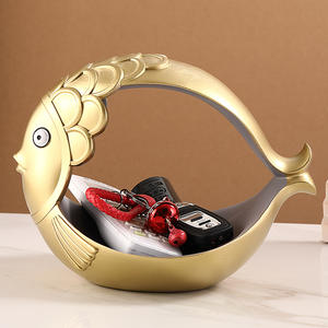 Groothandel Custom Hars Decor Ornament Decoratie Leuke Boze Vogel Vis Grote Mond Snoep Sleutel Container Opbergdoos - Product Image 3
