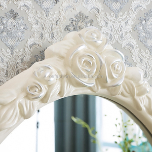 OE-FASHION simple blanc belle simple petite coiffeuse avec miroir et tabouret - Product Image 2