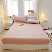 Parure de draps ajustés unie, style américain, imprimée pigmentaire, 200 fils, 40 fils, en polyester imperméable, écologique, pour l'été