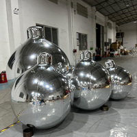 Nouvelle conception de ballon sphérique géant brillant suspendu, hermétique, gonflable, effet miroir, pour la décoration de fête