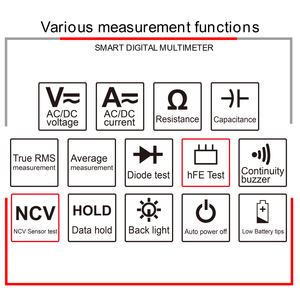 Voltmètre industriel <span class=keywords><strong>professionnel</strong></span> de poche multitesteur aneng numérique T-RMS NCV testeur électrique <span class=keywords><strong>prix</strong></span> du <span class=keywords><strong>multimètre</strong></span> - Product Image 4