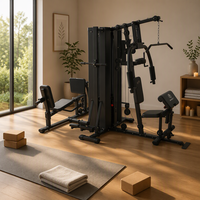 Machine de musculation commerciale 4 stations en acier, équipement de fitness multifonctionnel d'intérieur pour entraînement complet du corps et renforcement musculaire Jiewei