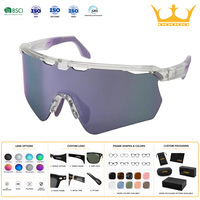 Lunettes de soleil sport semi-cerclées personnalisées OEM ODM avec verres miroir dégradés pour hommes et femmes, idéales pour le cyclisme, la randonnée, le ski et le golf