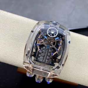 Reloj Jacob & Co. Bugatti Chiron Tourbillon Reloj Deportivo de Lujo Cristal de Zafiro Correa de Caucho Azul Movimiento Citizen Agujas - Product Image 3