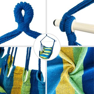 Hamaca colgante para silla, Columpio de cuerda con 2 cojines y barra esparcidora de acero para cualquier espacio interior o exterior - Product Image 3