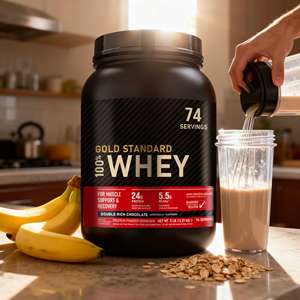 אבקת חלבון מי גבינה בטעם שוקולד, 50 גרם+ חלבון, לגדילת שרירים, תוספי תזונה לספורט וכושר למבוגרים, 1140 גרם -  מבוקש מאוד - Product Image 2