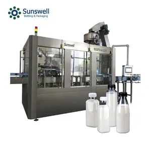 Automatic Rotary Multi-head 200ml-2000ml PP Bottle Pure Milk Juice Rinsing Filling Capping Machine