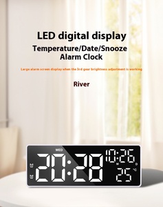 16&quot; LED Wall <strong>Clock</strong> Two Sets of Ringing Temperature Date Week Time - Product Image 2
