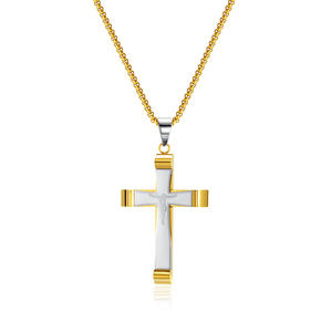 Pendentif Croix en Or Crucifix <span class=keywords><strong>Jésus</strong></span> Croix Pendentifs Collier <span class=keywords><strong>Noir</strong></span> Argent Acier Inoxydable Haute Qualité pour Colliers de Charme pour Hommes - Product Image 1