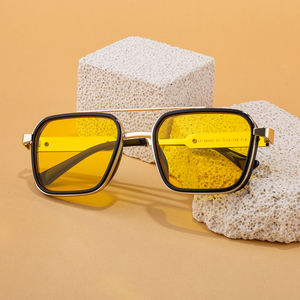 Lunettes de soleil KAJILA Fashion Fancy Designer avec logo personnalisé, monture carrée en métal, double pont, protection UV400 pour hommes - Product Image 3