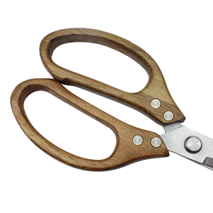 Gunting dapur baja tahan karat multifungsi, untuk memotong daging gunting tulang ayam dengan pegangan kayu - Product Image 4