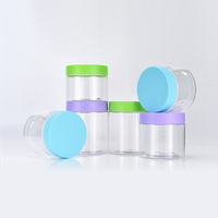 Vente en gros de bonbons à biscuits de 150ml 200ml 250ml Bocaux en plastique transparent PET de qualité alimentaire avec bouchons givrés colorés