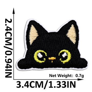 Patchs brodés d'animaux mignons de dessins animés, autocollants Kawaii Chat Chien Tigre, patchs autocollants pour carnet d'enfant, bricolage - Product Image 6