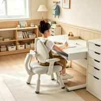 Chaise d'étude ergonomique moderne et portable pour enfants, réglable en hauteur, avec dossier en maille, structure métallique durable, idéale pour l'école et le développement.