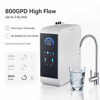Système d'osmose inverse sans réservoir à 3 étapes, purificateur d'eau 800 GPD, filtre à eau à haut débit pour la cuisine et l'eau potable à domicile