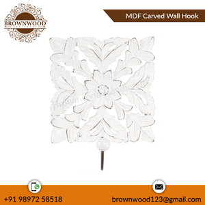 Best Quality MDF Hand Carved <b>Wooden</b> Wall Hook Hot Selling Decorative Wall Mounted Hook for Bulk Wholesale Purchase Supply - Product Image 3