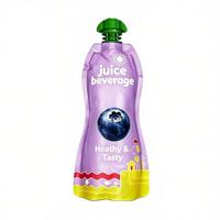Pochette souple personnalisée YSH en plastique avec bec verseur et capuchon, finition brillante, pour jus et sodas liquides