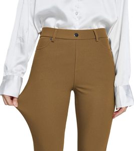 נשים בקיץ אלסטי גבוה מותניים נשימות סקיני כיסים שטוח עסקים עסקים מזדמנים - Product Image 1