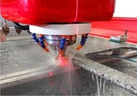 Centro de Procesamiento de Encimeras de Piedra con Bomba Controlada por PLC HUALONG, Máquina de Corte CNC para Recortar Orificios en Fregaderos, Cuarzo, Mármol y Granito