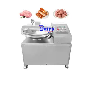 Baiyu Customizable Stainless Steel Food Processing Machine Meat Vegetable Bowl Cutter Vacuum Mixer for Sausage Patty Meatball