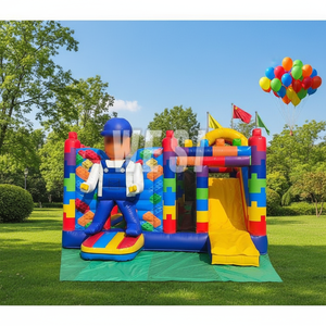 Château gonflable commercial à thème blocs, toboggan gonflable, jeux gonflables de <span class=keywords><strong>vacances</strong></span>, parc d'attractions gonflable, jeux d'extérieur pour enfants - Product Image 1