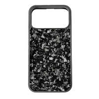 2025 pour iPhone luxe brillant noir forgé motif aléatoire fibre de carbone coque antichoc Pc étui de téléphone portable