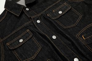 Vestes en jean amples style motard, en denim brut haut <span class=keywords><strong>de</strong></span> gamme, rétro américain, collection automne/hiver, pour hommes et femmes, vente en gros - Product Image 5
