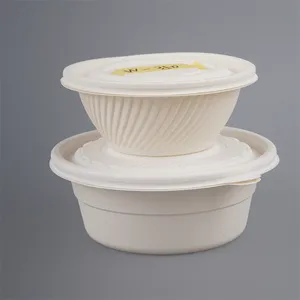 Wholesale Round Biodegradable Suppliers Takeaway Disposable Cornstarch Bowl for Salad