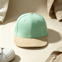 Topi Baseball Dua Warna Custom dengan Visor Bawah Bermotif Tersembunyi, Topi Snapback Motif Tropis OEM