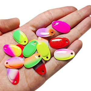 Cucharas de metal liso de cobre y níquel de 25 mm y 1 g, palas giratorias para pesca, accesorios impresos para señuelos duros DIY, herramienta de pesca y manualidades. - Product Image 2