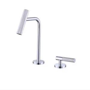 Jazzda Brass Basin Faucet Single Handle 2 Hole Split Design Minimalist Style Deck Mounted Hot Cold Water - Product Image 5