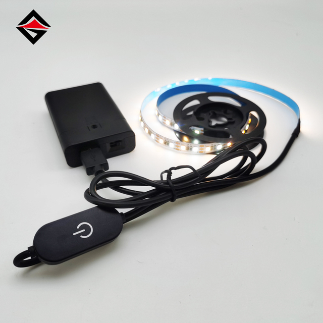 New Product 5v USB Led Strip Light with Touch Dimmer Powered by AA Battery